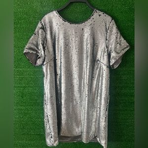 Silver sequin party dress *plus*
